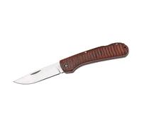 Herbertz 569811 Coltello tascabile, acciaio AISI 420, Back Lock, manici in legno Pakka, Filework,