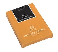 Jacques Herbin 11009JT - Scatola da 7 cartucce grandi - misura internazionale, per pennini e stilografiche - nero degli abissi. Prodotto in Francia