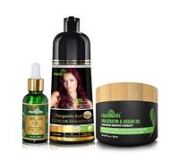 Herbishh After Color Shampoo Combo Contains Hair Color Shampoo Hair Dye 500ml Argan Oil 30ml Pro Keratin And Argan Hair Mask 100gm For Hair Straightening (Burgundy)