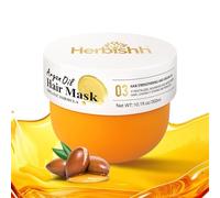 Herbishh Argan oil Hair Mask, Deep Conditioning Moisturizer for Dry & Damaged Hair, Hydrating Repair Treatment, With Coconut & Avocado oil for Curly, Frizzy and Color Treated Hair 10.1 fl.oz