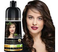 Herbishh Hair Color Shampoo for Gray Hair-Natural Hair Dye Shampoo-Colors Hair in Minutes - Long-lasting color- 500 Ml - 3-In-1 Hair Color - Ammonia-Free | Herbishh (Dark Brown)
