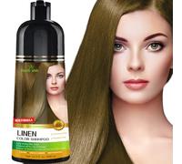 Herbishh Hair Color Shampoo per capelli grigi - Colora i capelli in pochi minuti - Colore a lunga durata - 500 ml - Colore per capelli 3 in 1 - Senza ammoniaca (lino)