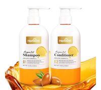 Herbishh Moroccan Argan Hair Shampoo + Argan Hair Conditioner Kit - Free from Mineral Oils, Sulphates & Parabens| For Dry & Frizzy Hair