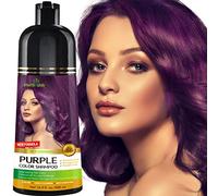 Herbishh Shampoo colorato per capelli grigi - Shampoo per tinture per capelli - Colora i capelli in pochi minuti - Colore di lunga durata - 500 ml - Colore per capelli 3 in 1 - Senza ammoniaca (viola