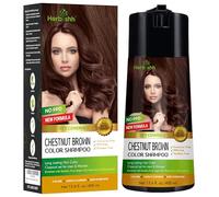 Herbishh Ultimate Hair Color Shampoo Kit (3pcs Hair Color Shampoo Dye +1 Argan Hair Mask) Smooth and Long Lasting Color Shampoo (Chestnut Brown)