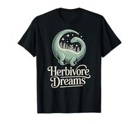 Herbivore Dreams - Dinosauro con Natura e Cielo Stellato Maglietta