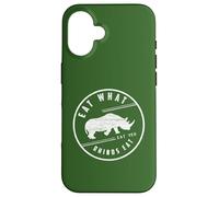 HERBIVORE Mangia ciò che i rinoceronti mangiano Veg Rinoceronte Vegan Inspired Custodia per iPhone 16