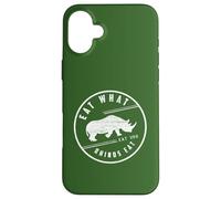 HERBIVORE Mangia ciò che i rinoceronti mangiano Veg Rinoceronte Vegan Inspired Custodia per iPhone 16 Plus