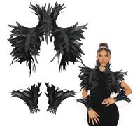 Herbst Cappellino con piuma gotica, nero, per cosplay, feste, carnevale, Halloween