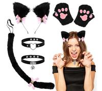 Herbst Costume da gatto nero per cosplay, da donna, con orecchie da gatto
