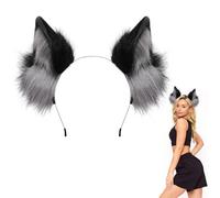 Herbst Orecchie di gatto cerchietto per capelli a forma di volpe, orecchie di lupo,