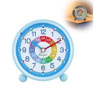Herbst Sveglia per bambini, analogica, senza ticchettio, con luce notturna, sveglia per bambini, ragazze, ragazzi, con morbida suoneria per l'inizio della scuola, alimentato a batteria (senza batteria