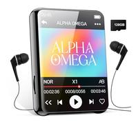 HERBYD Lettore MP3 Bluetooth 128 GB - lettore audio MP3 Dgital con altoparlante, schermo 24 in Full Touch, radio FM, registratore, audio HiFi, lettore e-book, lettore video, cuffie incluse