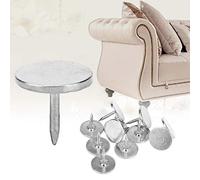 HERCHR 100 Pezzi Chiodini per tappezzeria a Testa Piatta Chiodi Decorativi Rotondi Chiodi per mobili antichi per Porta Divano Scarpe progetti Fai da Te(9mm-Argento)