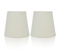 HERCHR 2 Pezzi Tessuto Piccolo Paralumi, E14 Paralume Fatto a Mano Tessuto per Lampada da Tavolo E Applique(Bianco)