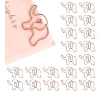 HERCHR 20 Pezzi Forma di a forma di Elefante Segnalibro, graffette divertenti con motivo animale, Graffette Metalliche Creative, Clip di Cancelleria per Casa, Ufficio, Scuola