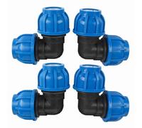 HERCHR 4pcs Cratici per irrigazione a gocciolamento PE Plastica da 32 mm a 32 mm 90 Gradi Adattatore dei Gomiti spinati Adattatore da 1/2 Pollici Connector Drip Garden Systems
