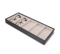 HERCHR 5 griglie vassoio organizer per occhiali da sole, Vassoio organizer per gioielli e occhiali in velluto, Scatola di supporto multiuso per cassetto da scrivania