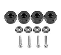 HERCHR Adattatore Hub esadecimale RC, Adattatore permozzo Esagonale in Lega di Alluminio da 5 mm a 12 mm con Accessori per Upgrade del Blocco dei Pin per Camion WPL 1634 RC (Nero)