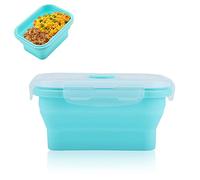 HERCHR Contenitore Alimentare in Silicone Pieghevole 350ml, Ermetico Riutilizzabile Portavivande per Viaggi