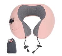 HERCHR Cuscino da Viaggio per Il Collo, Supporto per La Testa del Collo Cuscino per Aeroplano Cuscino Gonfiabile per Poggiatesta a Forma di U con Custodia per Aereo da Viaggio in Auto Che Dorme Rosa