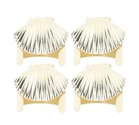 HERCHR Estintore per Candele, 4 Pezzi Spegni Candela con spegnimento Automatico Estintore in Metallo Dorato Modello a Conchiglia Tappo con taglierina Automatico per Scuola, Compleanni, (Gold)