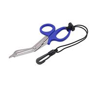 HERCHR Forbici per Immersione, Cesoie per Immersione in Acciaio Inossidabile per la Sicurezza della Mano Sinistra e Destra con Cordino e Fibbia per Tagliare I Detriti Subacquei (Blu)