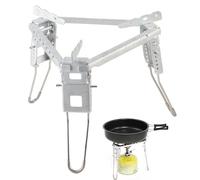 HERCHR Fornello a Gas Pieghevole per Pentole, Supporto per Treppiede per Grill Combustibile Taniche per Pentole da Campeggio con Borsa Portaoggetti per Barbecue da All'aperto