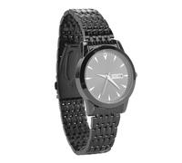 HERCHR Orologio in quarzo, a doppio appuntamento commerciale elegante classico in acciaio inossidabile in acciaio inossidabile Accessorio per decorazione del polso luminoso per Wedding (Nero)