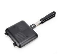 HERCHR Padella a doppia Tortilla faccia antiaderente, Alluminio Padelle Antiaderenti Tostapane per Sandwich, Piastra Toast Padella Multifunzione, Piastra Antiaderente per Tostapane con Manico Robusto