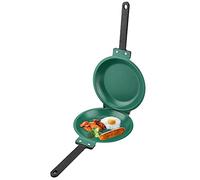 HERCHR Padella Doppia Girafrittata,Padelle Universali Padella Antiaderente in Ceramica a Doppia per Frittata Uova Colazione,19.3cm Dia