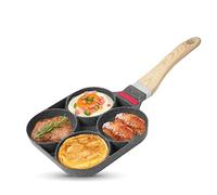 HERCHR Padella per Frittata a 4 Fori,Padella Pancake Antiaderente,Pankache Padella Universali Antiaderente,Padella per Pancake in Alluminio per Frittata Burger Padelle per Crepe Hamburger Uova Fritte