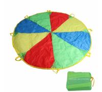 HERCHR Paracadute per Bambini, Paracadute da Gioco con Telo Arcobaleno e Maniglie, Tenda da Gioco per Bambini, Ginnastica, Gioco cooperativo e attività all'aperto.