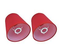 HERCHR Paralume Piccolo, 2 Pezzi Paralume in Tessuto a Botte Paralume per Lampada a Sospensione Lampadario Moderno Mini Paralume per Lampada da Tavolo E Applique(Rosso)