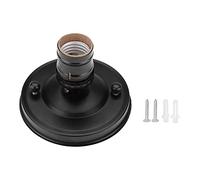 HERCHR Portalampada E26 E27, base per lampada da soffitto/parete industriale vintage, portalampada a sospensione, portalampada percucina, base per lampada da tavolo piccola fattoria (Black)