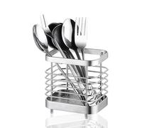 HERCHR Portautensili da cucina per asciugare gli utensili, Scolapiatti in acciaio inossidabile per piano di lavoro da cucina, Gabbia per Bacchette a Parete Autoadesiva (S-Tramutante)