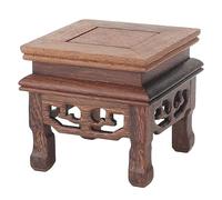 HERCHR Quadrato Stabile Stile Retrò Piedistallo in Legno, Riser in Legno per Teiera, Espositore Sgabello in Legno, Espositore per Mobili retrò in Legno per Pianta Teiera Gioielli