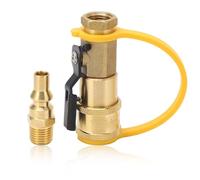 HERCHR Raccordo a Collegamento rapido per propano, Adattatore per Raccordo a Rilascio e Collegamento rapido per Gas da 1/4 di Pollice con valvola di intercettazione per Tubo di propano