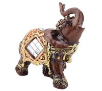 HERCHR Ricchezza Statua di Elefante con la Proboscide Alzata, Feng Shui Elefanti Statua Decorativa Da Interno per la decorazione del negozio di casa(M)