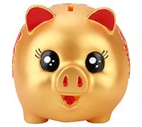 HERCHR Salvadanaio in Siliconico Dorato Carino Maiale,Salvadanaio a Forma di Salvadanaio,Salvadanaio per Bambini Salvadanaio per Bambini Salvadanaio Regalo per Bambini Adulti