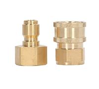 HERCHR Set di 2 Set di adattatori per idropulitrice ad Alta Pressione da 5000 PSI Quick Connect per idropulitrice (Spina e Presa con Filettatura Femmina M22x1,5 mm)