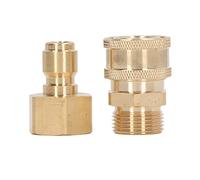HERCHR Set di 2 Set di adattatori per idropulitrice ad Alta Pressione da 5000 PSI Quick Connect per idropulitrice (Spina filettata Femmina M22x1,5 mm Presa filettata Maschio)