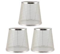 HERCHR Set di 3 Mini Paralumi per Lampadari di Cristallo, Paralume in Tessuto 3 Pezzi E14 Paralume Moderno per Lampadari a Candela Lampade da Parete da Comodino