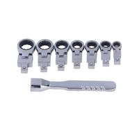 HERCHR Set di chiavi a cricchetto flessibili 8 pezzi Set di chiavi combinate a cricchetto Flexhead a 180° 8 a 19 mm Chiavi a cricchetto con anello dentato in acciaio legato per la