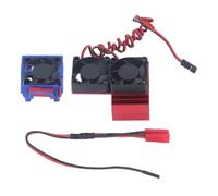 HERCHR Set di ventole di Raffreddamento per dissipatore di Calore RC, Ventola Motore radiatore in Alluminio DC 5V Doppio Supporto con Spina JST per dissipatore di Calore per Accessori (Rosso)