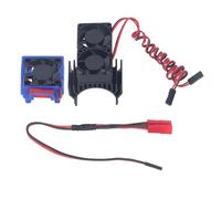 HERCHR Set di ventole di Raffreddamento per dissipatore di Calore RC, Ventola Motore radiatore in Alluminio DC 5V Doppio Supporto con Spina JST per dissipatore di Calore per Accessori (Nero)