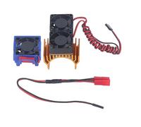 HERCHR Set di ventole di Raffreddamento per dissipatore di Calore RC, Ventola Motore radiatore in Alluminio DC 5V Doppio Supporto con Spina JST per dissipatore di Calore per Accessori (d'oro)