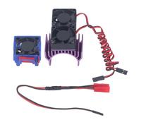 HERCHR Set di ventole di Raffreddamento per dissipatore di Calore RC, Ventola Motore radiatore in Alluminio DC 5V Doppio Supporto con Spina JST per dissipatore di Calore per Accessori (Viola)