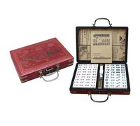 HERCHR Set mahjong numerato cinese, 144 piastrelle set mahjong giocattolo portatile classico giocattolo tradizionale cinese con scatola da trasporto per un gioco all'aperto interno