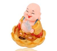 HERCHR Statua di Buddha Solare, Statua di Maitreya Che Annuisce Solare Statua di Maitreya Ornamento Statua di Buddha Che Ride Maitreya Figurina Per Ornamento del Cruscotto Dell'auto Decorazioni(Oro)